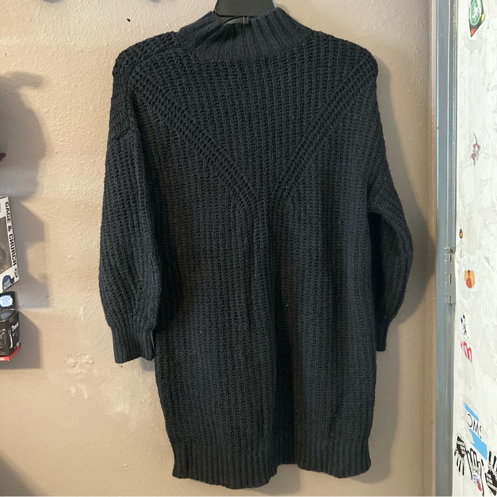 Old Navy Black Ribbed Knit Mini Sweater Dress - Picture 4 of 5